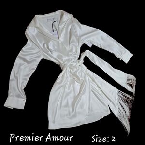 Premier Amour White Satin Mini Dress